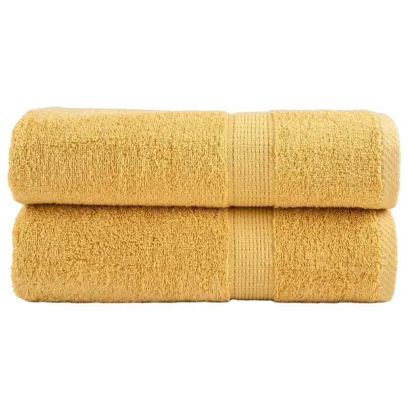 Prosoape de baie premium, solund 2 buc auriu 100x150cm 600gsm