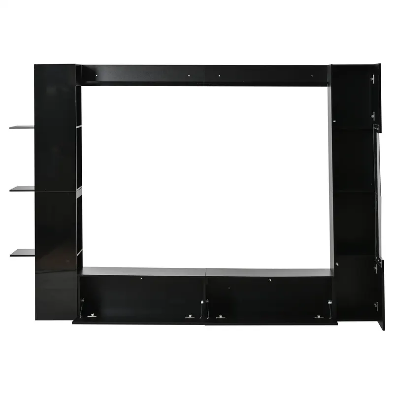 Sistem de living compact 4 piese, Negru
