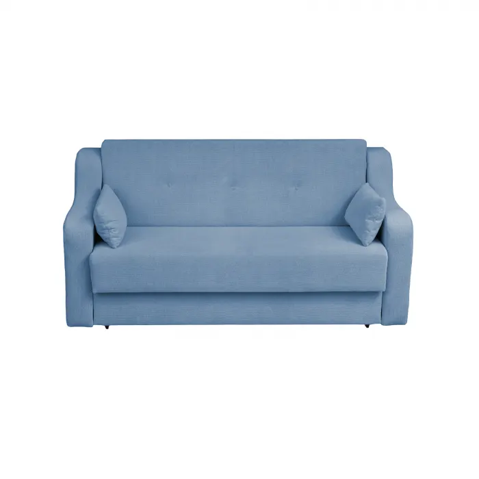 Canapea extensibila GINA XL II, 3 locuri, cu arcuri si lada depozitare, albastru deschis, 190x100x95 cm