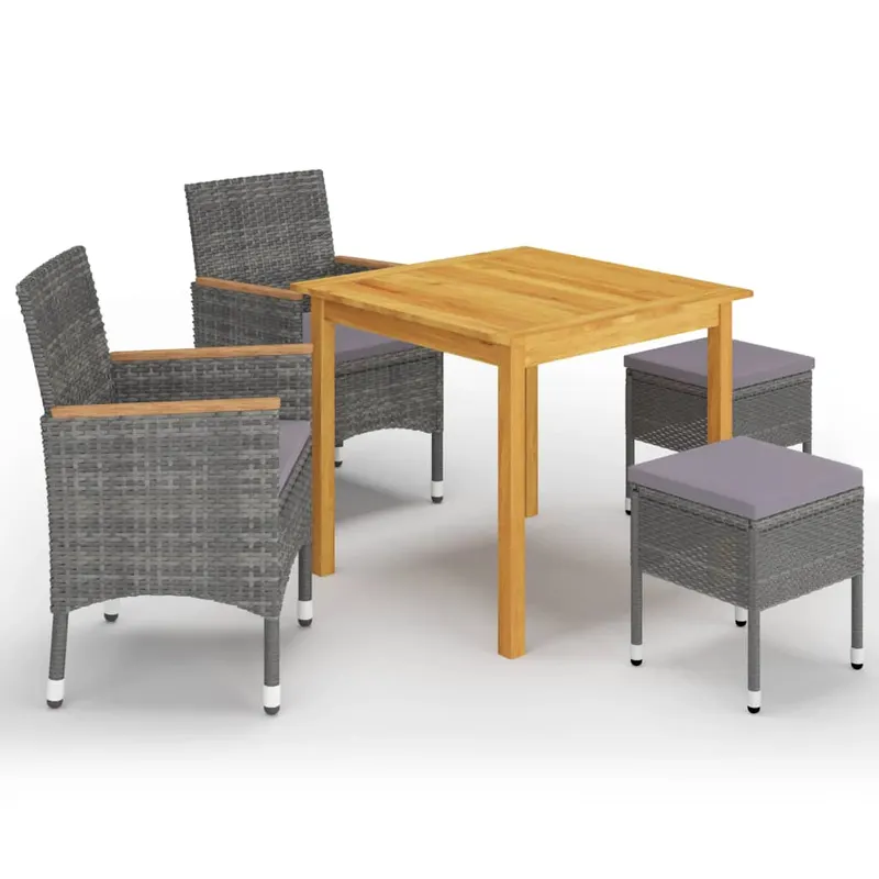 set mobilier de gradina, 5 piese, gri