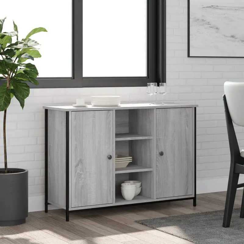 servanta, gri sonoma, 100x35x70 cm, lemn compozit