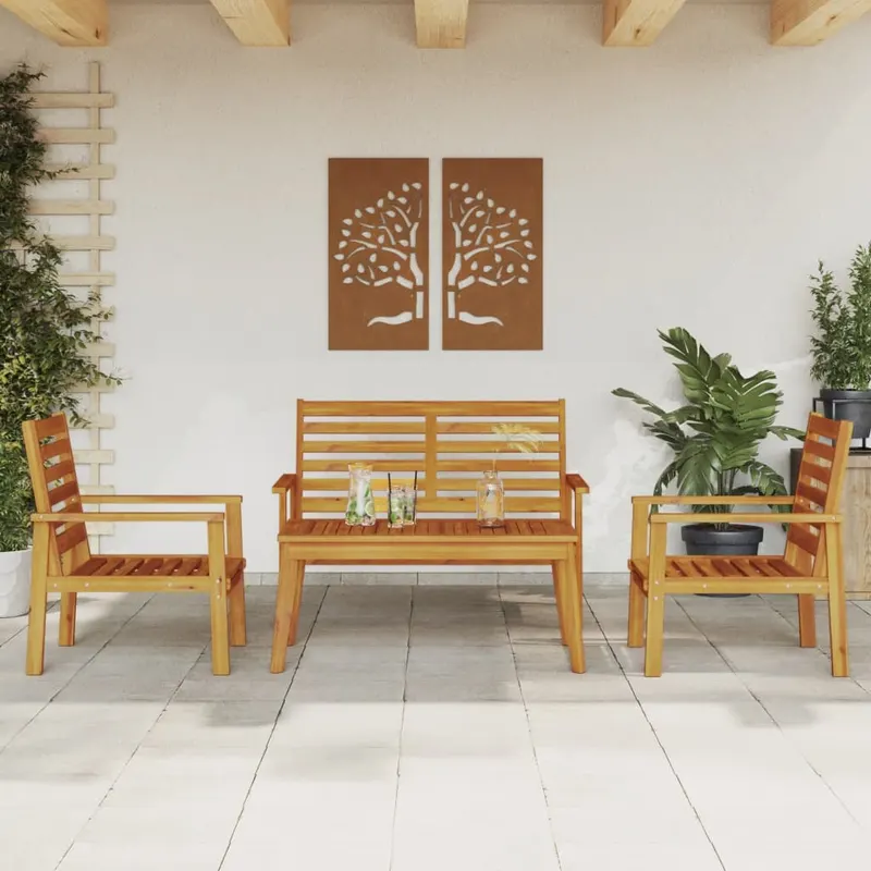 set mobilier de gradina, 4 piese, lemn masiv de acacia