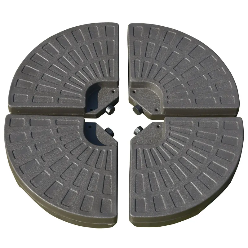 Outsunny Suport pentru Umbrela Descentralizata de Gradina cu Baza in Cruce, Set 4 Placi din HDPE 66x45x10cm