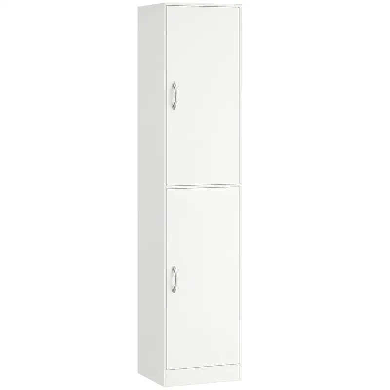 HOMCOM Bibliotecă Înaltă 180 cm, Raft Modern cu 5 Niveluri Reglabile, Mobilier Independent pentru Living, Dormitor, Birou, Alb