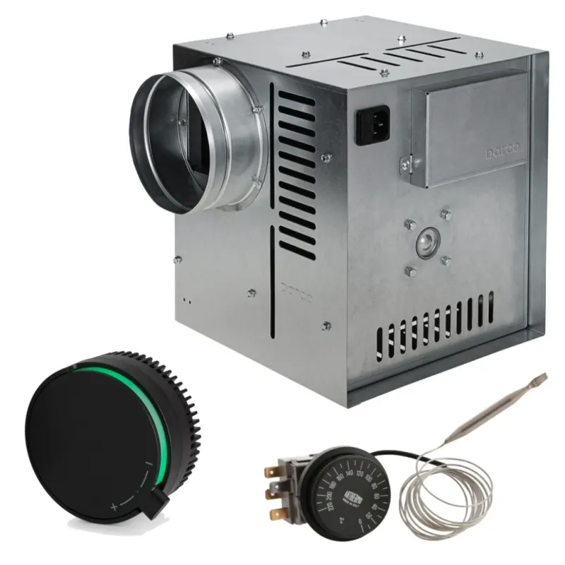 Set Ventilator Semineu Profesional 990mc - GEN II + Regulator electronic Negru Rotund + Termostat