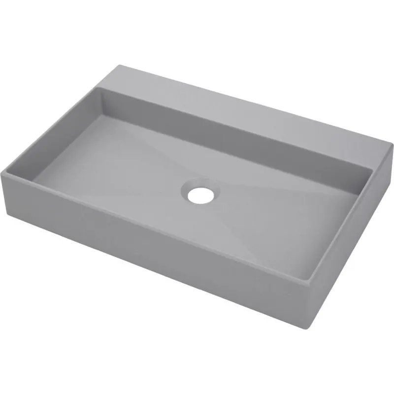 Lavoar pe blat gri mat din compozit 60 cm, dreptunghiular, Deante Correo