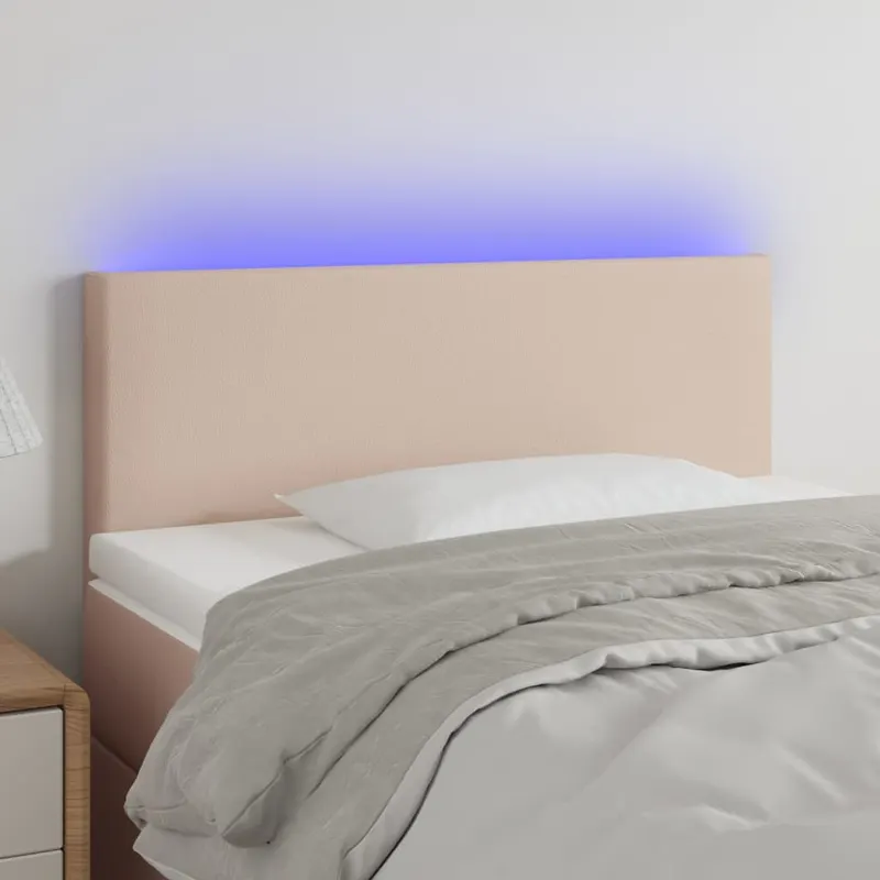 tablie de pat cu led, cappuccino, 80x5x78/88cm, piele ecologica