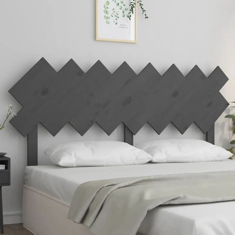 tablie de pat, gri, 159,5x3x80,5 cm, lemn masiv de pin