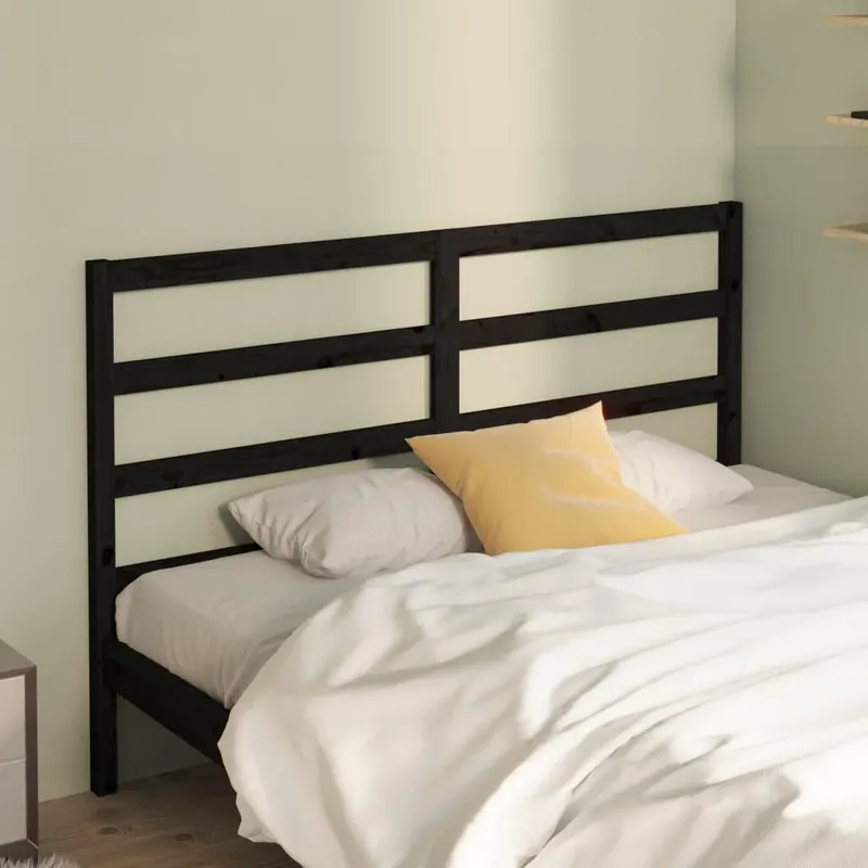 tablie de pat, negru, 166x4x100 cm, lemn masiv de pin