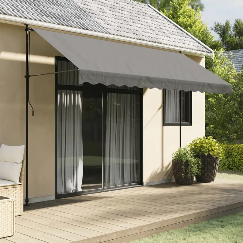 copertina retractabila, antracit, 350x150 cm, textil si otel