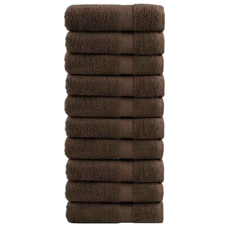 Prosoape de maini premium solund 10 buc maro 50x100cm 600gsm