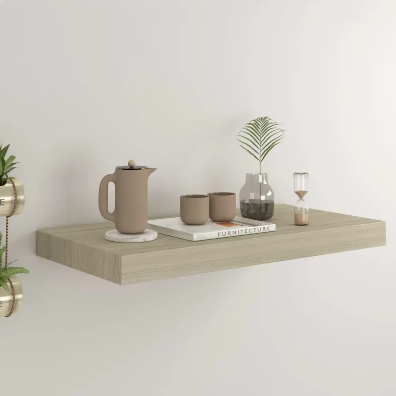 raft de perete suspendat, stejar, 50x23x3,8 cm, mdf