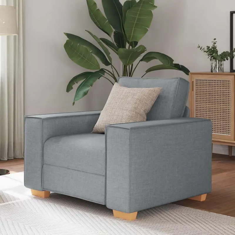 canapea fotoliu gri deschis, 60 cm, material textil