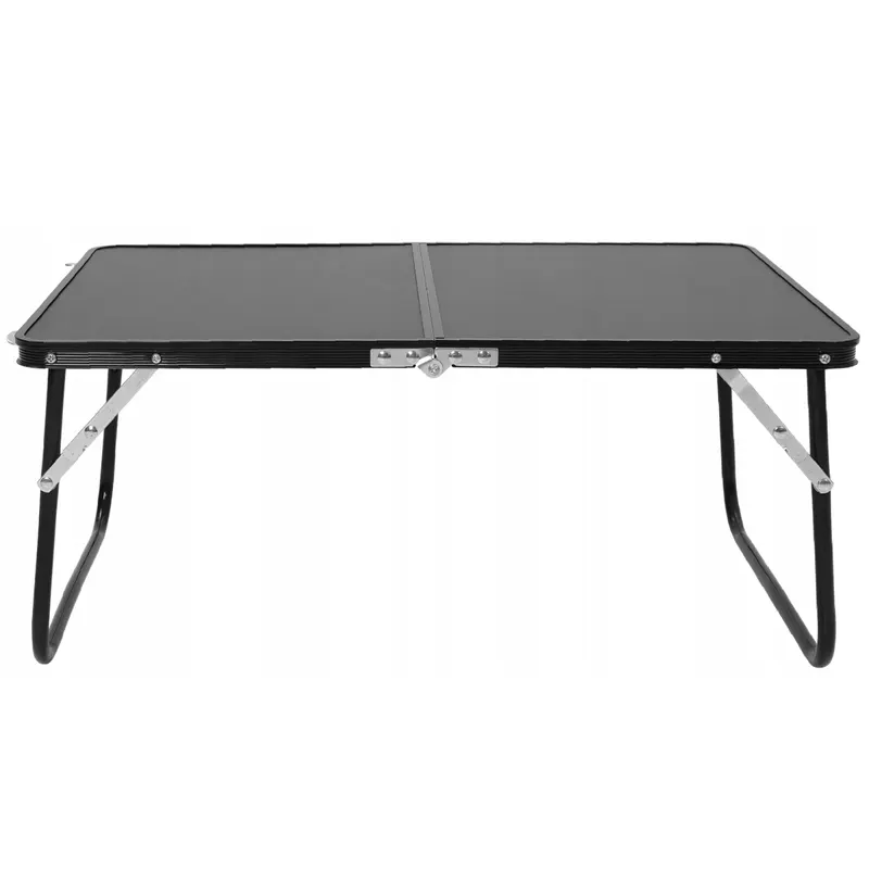 Masa pliabila metalica gradina plaja picnic blat mdf compact, 60x42x27 cm, negru