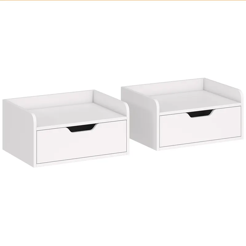 HOMCOM Set de 2 noptiere murale noptiere suspendate sertar poliță aspect lemn dim. 40L x 30l x 19,5H cm