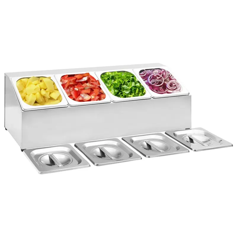 recipient gastronorm cu 4 sectiuni gn 1/6 otel inoxidabil