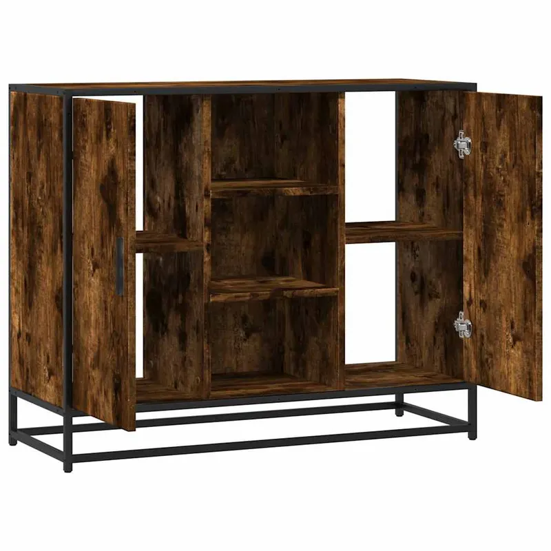 servanta, stejar fumuriu, 92x35x76 cm, lemn compozit
