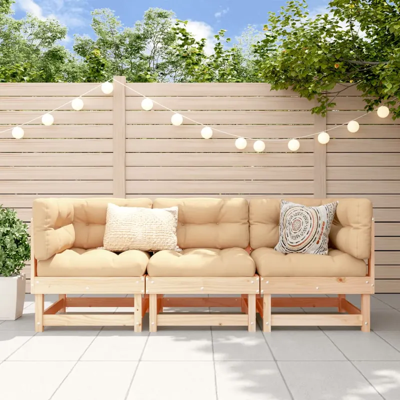 set mobilier de gradina, 3 piese, lemn masiv de pin