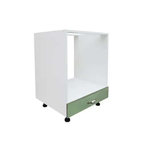Corp pentru cuptor incorporabil cu sertar Zebra, alb/MDF VERDE, fara blat, 60 x 82 x 57 cm