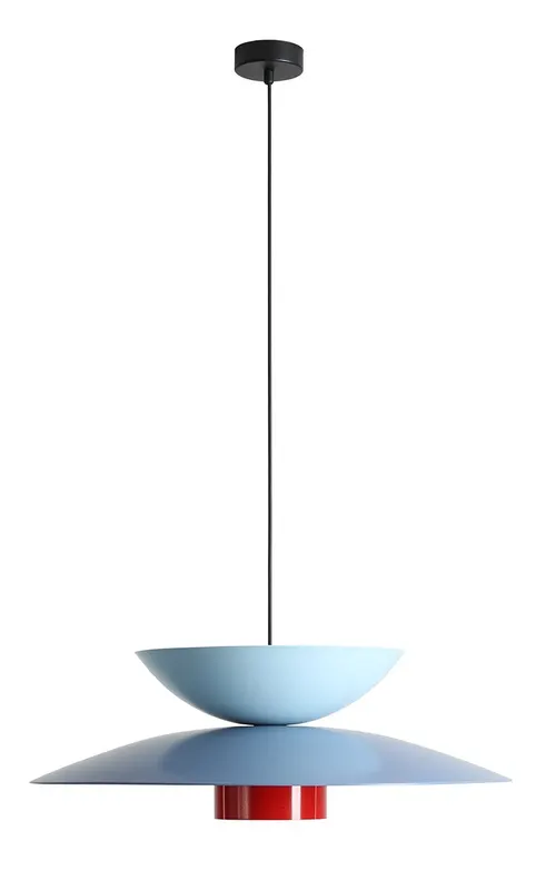 Lampa suspendata TILDA - Albastru deschis + Albastru prăfuit + Roșu chili / Închis