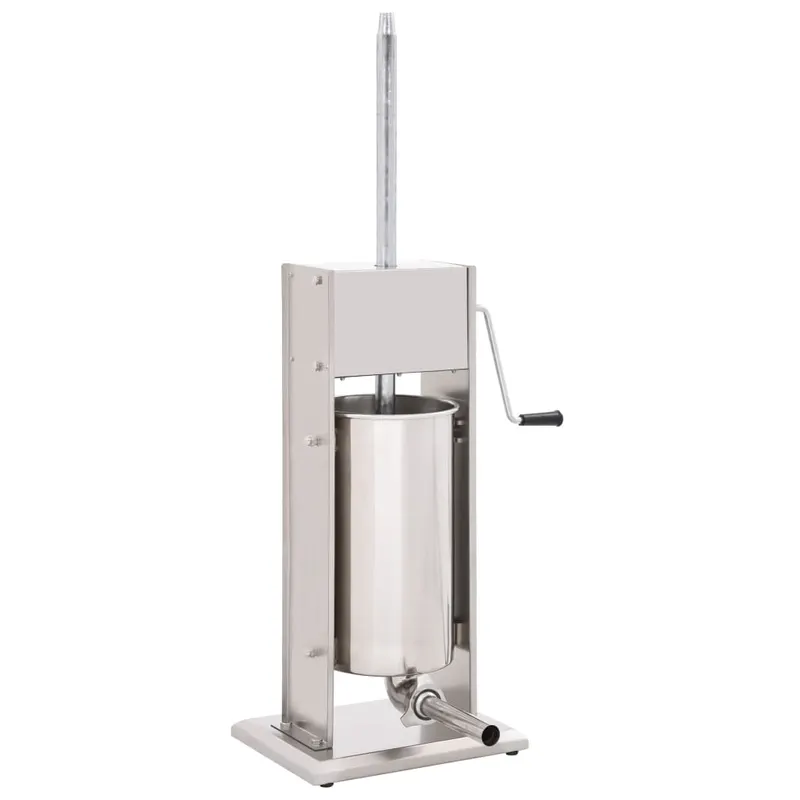 aparat de umplut carnati manual, argintiu, 15l, otel inoxidabil