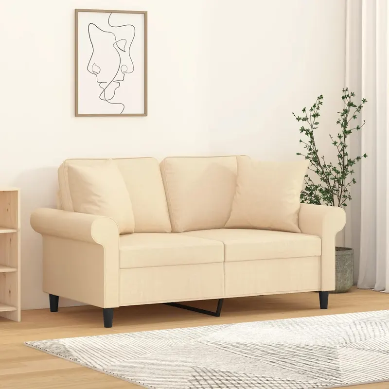 perne decorative 2 buc. crem 40x40 cm, material textil