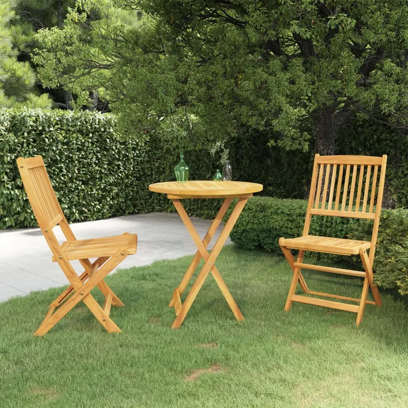 Set mobilier gradina pliabil, 3 piese, lemn masiv acacia