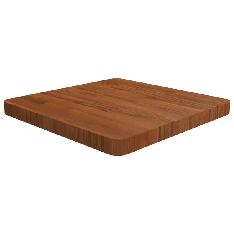 blat de masa patrat maro inchis 50x50x4 cm lemn stejar tratat
