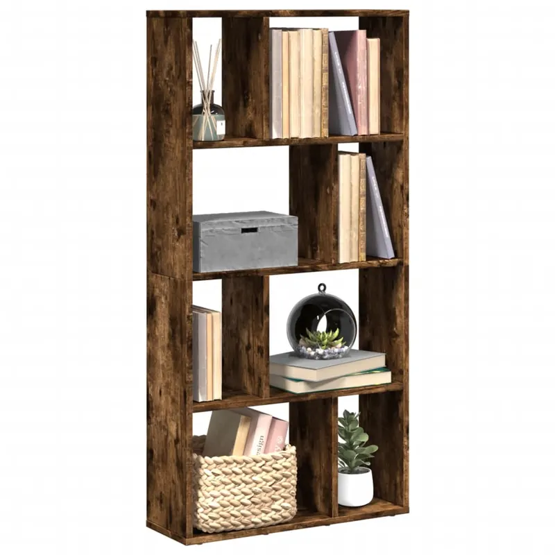 biblioteca, stejar fumuriu, 60x20x120 cm, lemn prelucrat