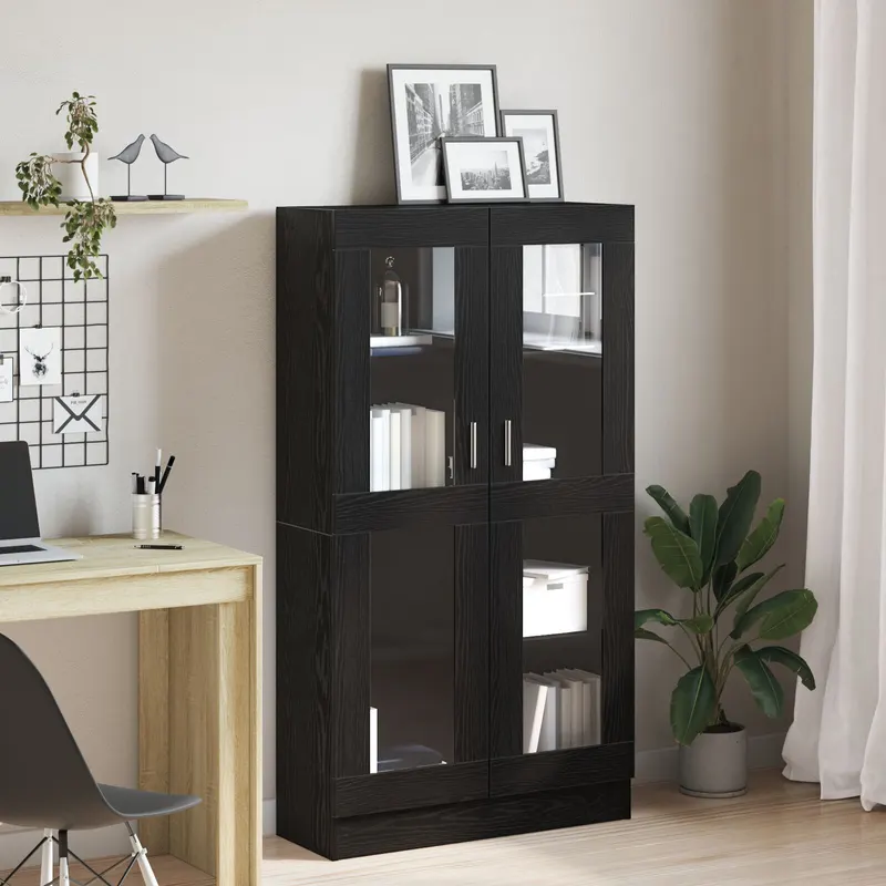 biblioteca, stejar negru, 82,5x30,5x150 cm, lemn prelucrat