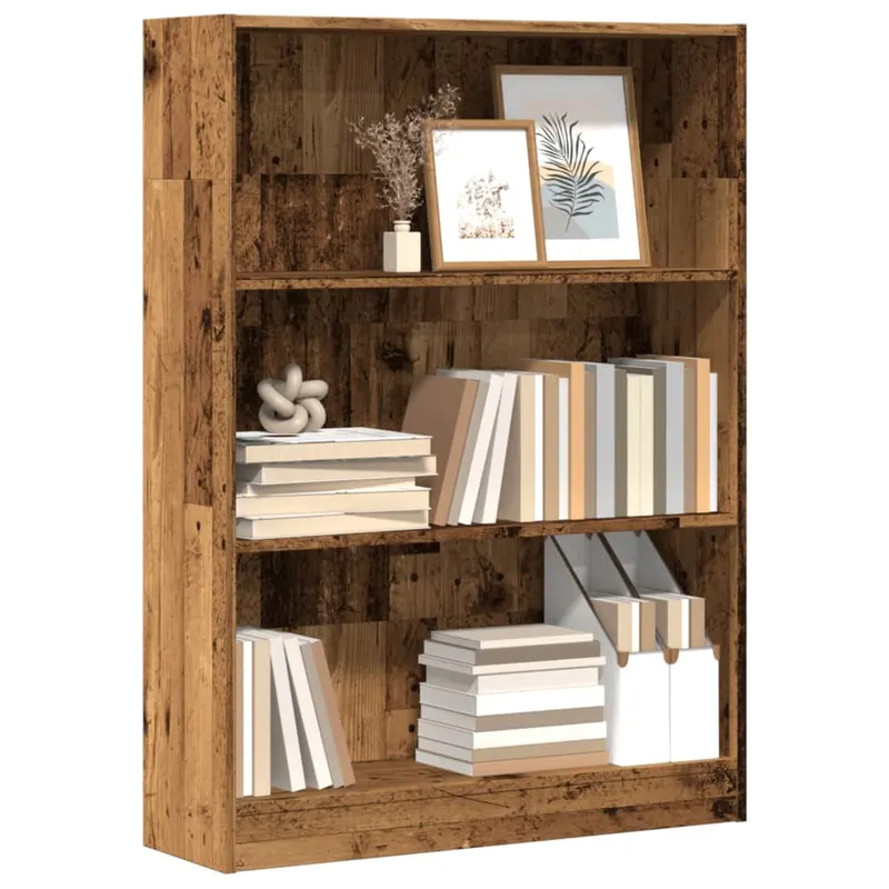 biblioteca, lemn vechi, 80x24x109 cm, lemn prelucrat
