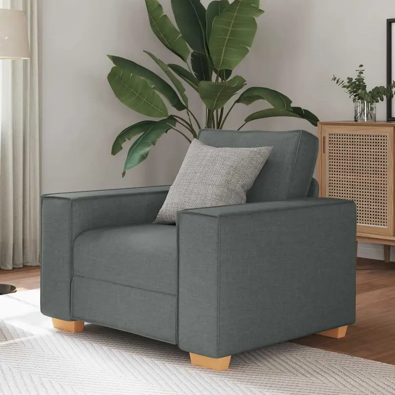 canapea fotoliu gri inchis, 60 cm, material textil