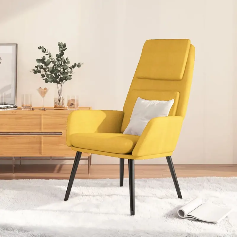 scaun de relaxare, galben mustar, material textil