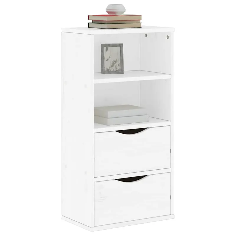 dulap lateral cu sertare odda alb 40x24x79 cm lemn masiv de pin