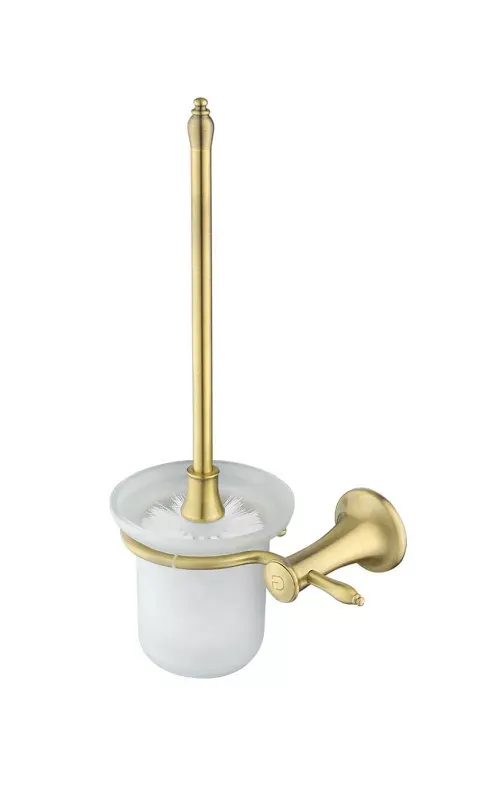 Set perie WC FDesign Lacrima FD6-LRA-06-66, montare pe perete, fixare ascunsa, metal, sticla, mat, bronz