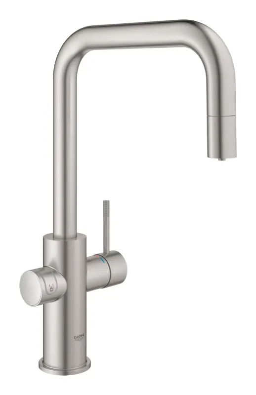 Baterie bucatarie Grohe 101074DC01, Blue Home, inalta, tip U, functie racire, CO2, filtrare, fara unitate racitor, mat