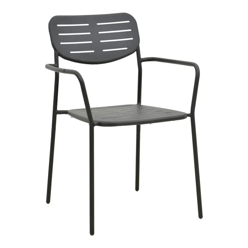 Fotoliu exterior Deraby, metal, 56x46x83 cm - Negru