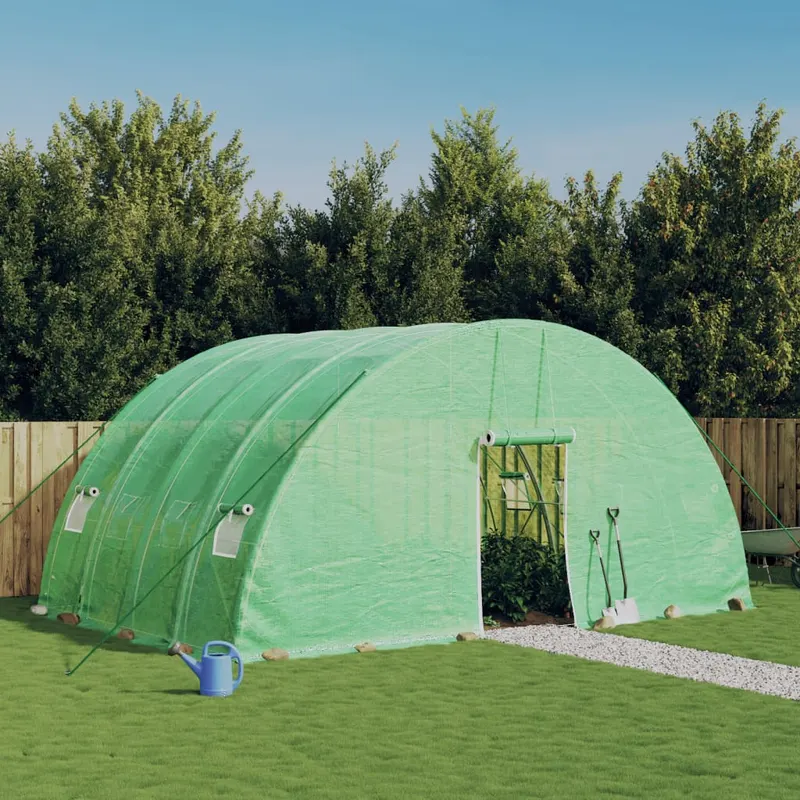 sera cu cadru din otel, verde, 24 m2, 6x4x2,85 m
