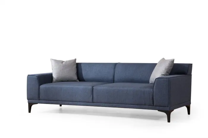 Canapea fixa PETRA, 3 locuri, albastru, 215x86x87 cm