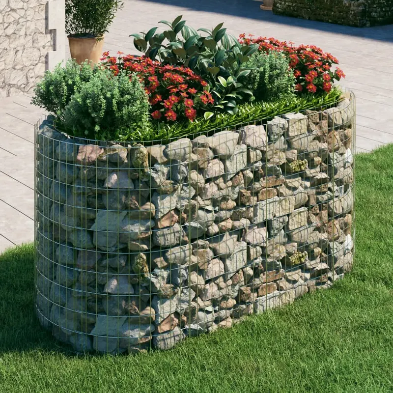 strat inaltat gabion, 200x100x100 cm, fier galvanizat