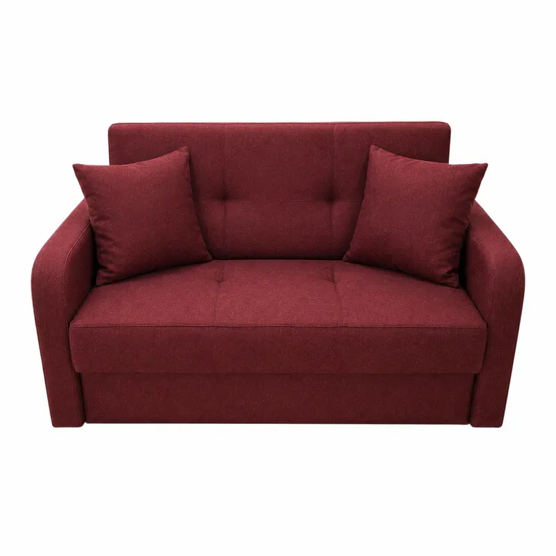 Canapea SAMY extensibila, 2 locuri, cu lada de depozitare, stofa, rosu bordo, cadru metalic, 152x100x92 Stofa, Galben