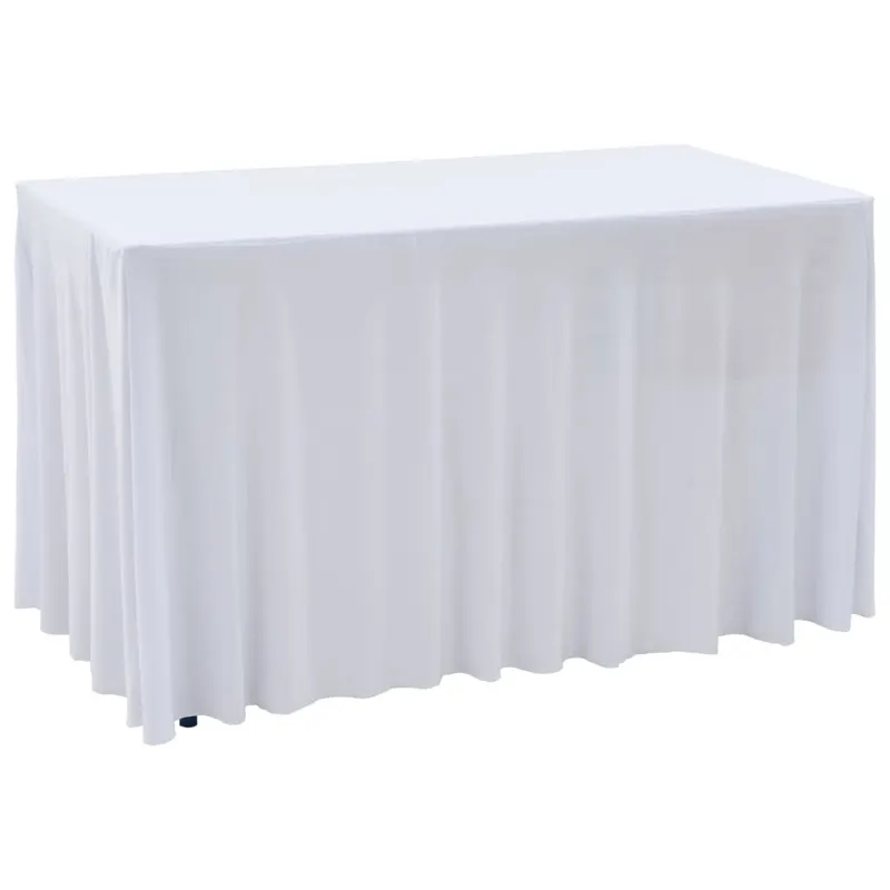 huse de masa elastice, 2 buc., alb, 183 x 76 x 74 cm