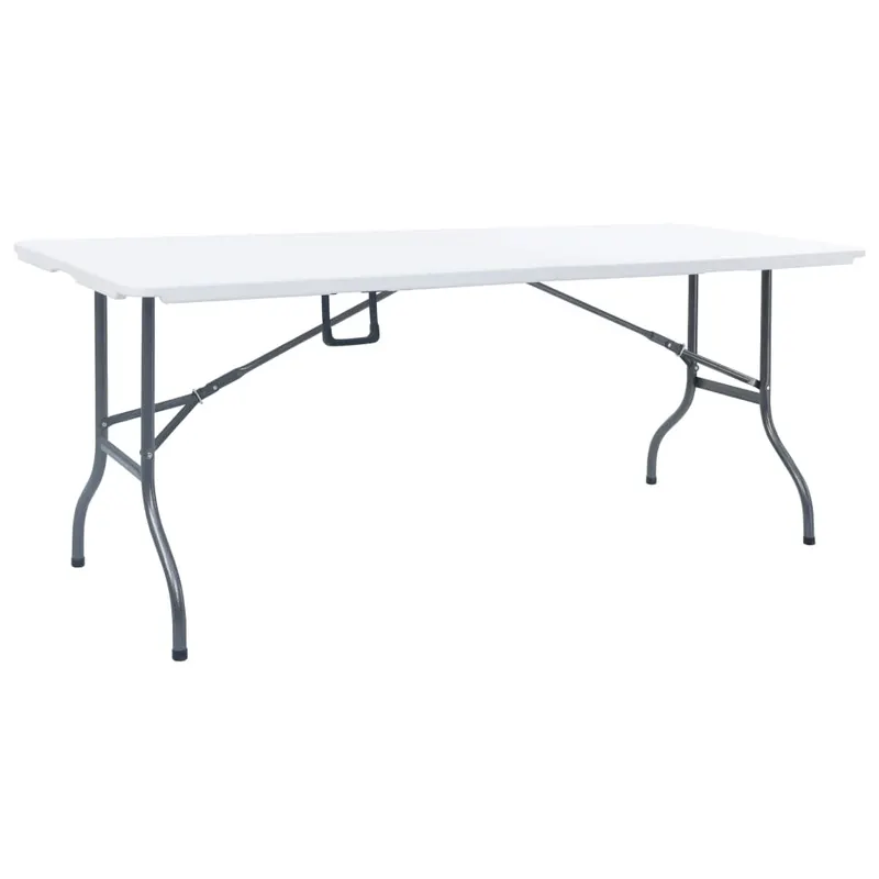 masa de gradina pliabila, alb, 180x72x72 cm, hdpe