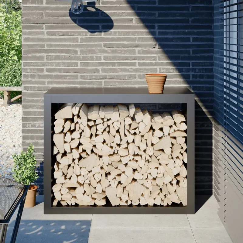 rastel pentru lemne de foc, antracit, 100x40x80 cm, otel