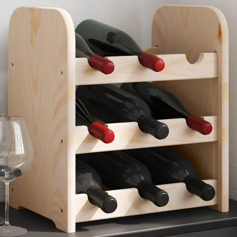suport de vinuri, 33x25x37 cm, lemn masiv de pin