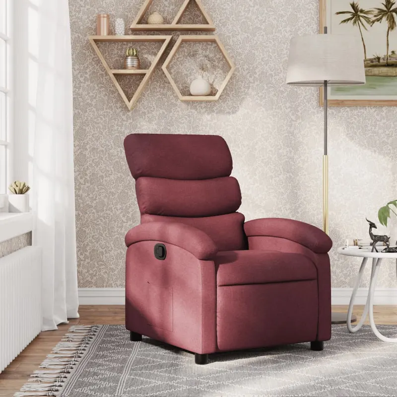 fotoliu rabatabil, rosu vin, material textil