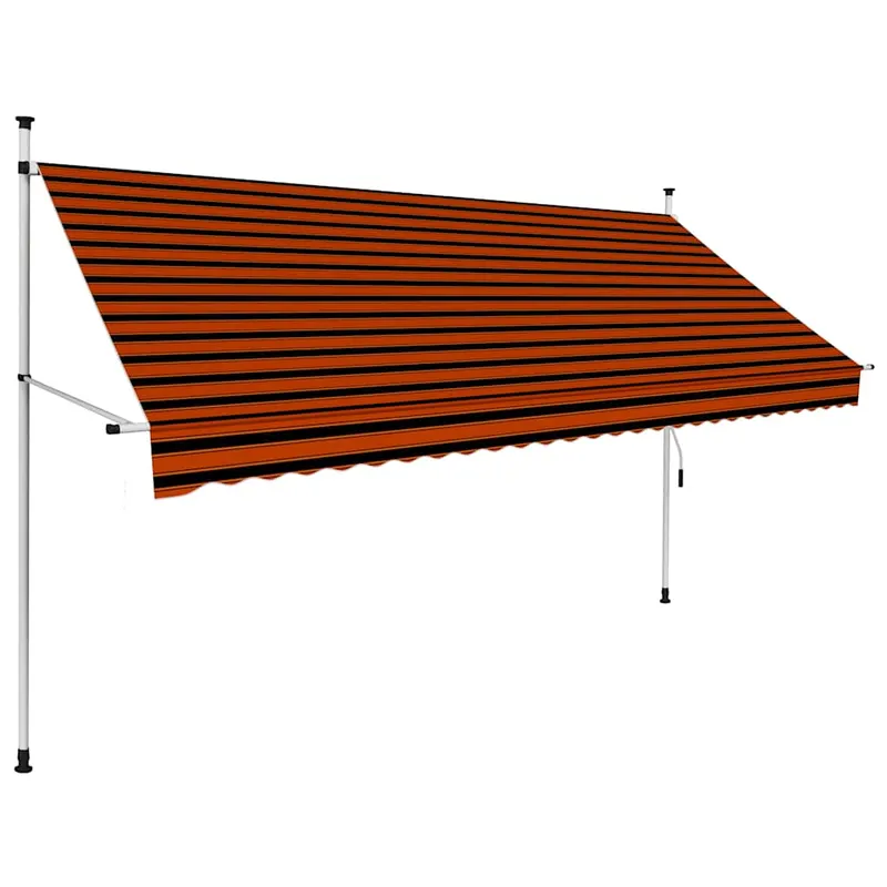 Copertina retractabila manual, portocaliu si maro, 300 cm