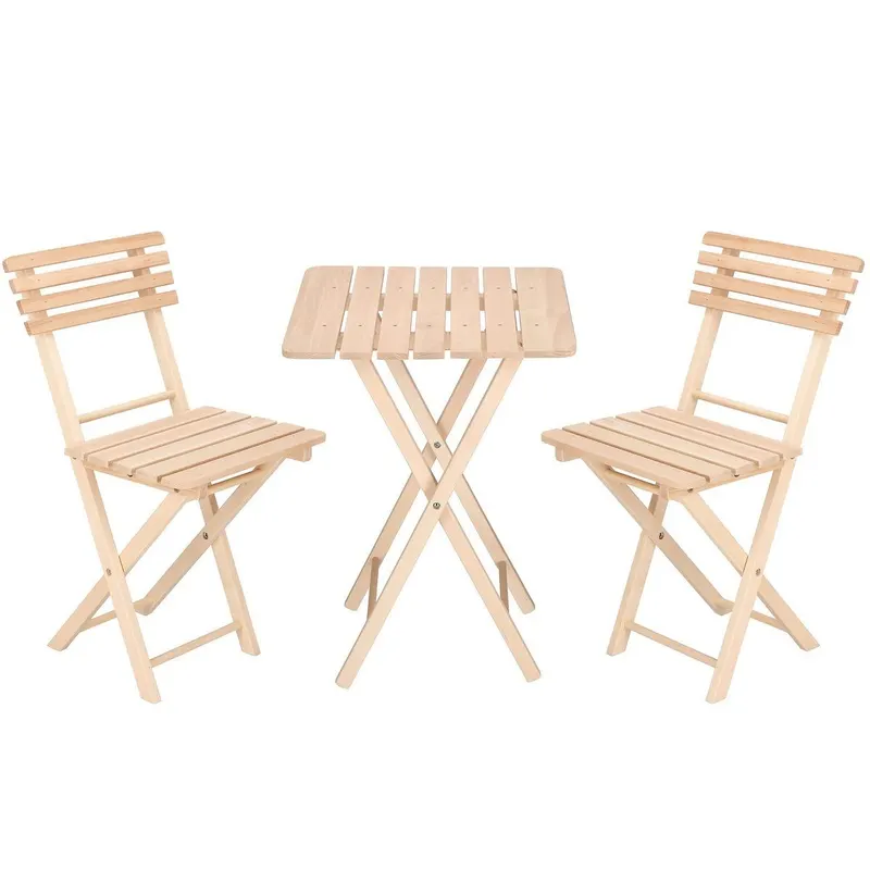 Set masa patrata plianta, cu 2 scaune pliante, gradina sau balcon Solas