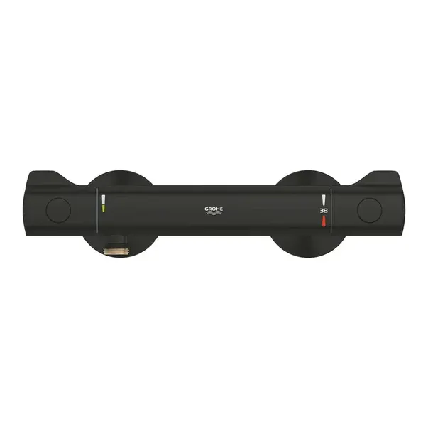 Baterie dus Grohe 1022022430, 0.8 bar, 81 mm, 317 mm, 2 orificii instalare, 1 2 dimensiune racord furtun, Negru