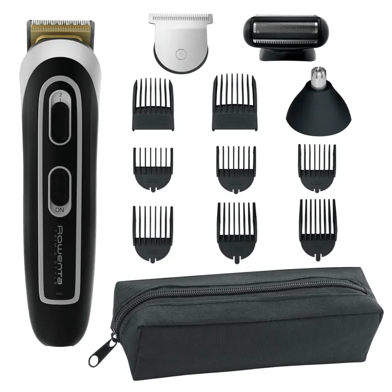 Aparat de tuns multifunctional Rowenta Selectium 13 in 1 TN9140F4, 6 piepteni ficsi, 2 piepteni ajustabili, trimmer nas urechi, tehnologie Wet Dry